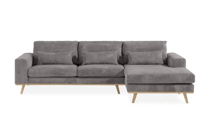 Copenhagen 4-sits Högervänd L-formad Divansoffa i Manchester - Mörkgrå - Möbler - Vardagsrum - Soffor - Divansoffa & schäslong