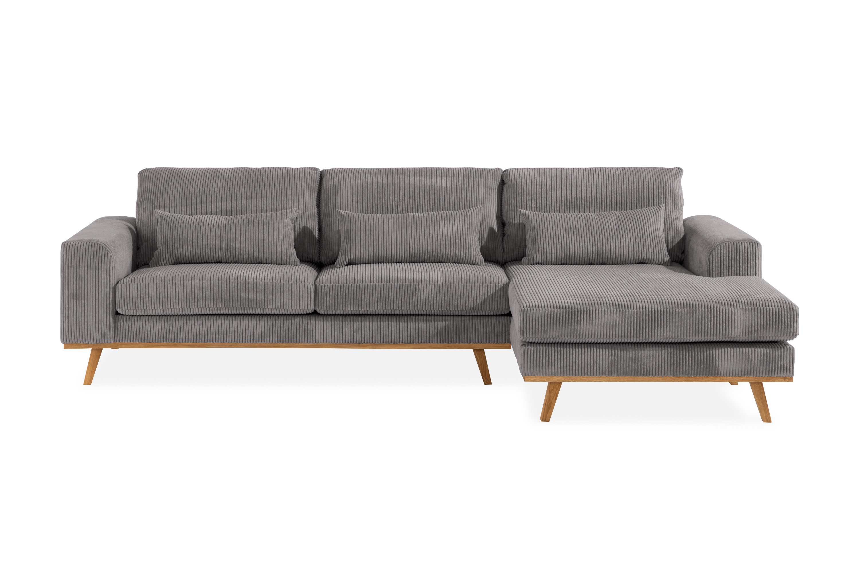 copenhagen 4-sits högervänd l-formad divansoffa i manchester - mörkgrå