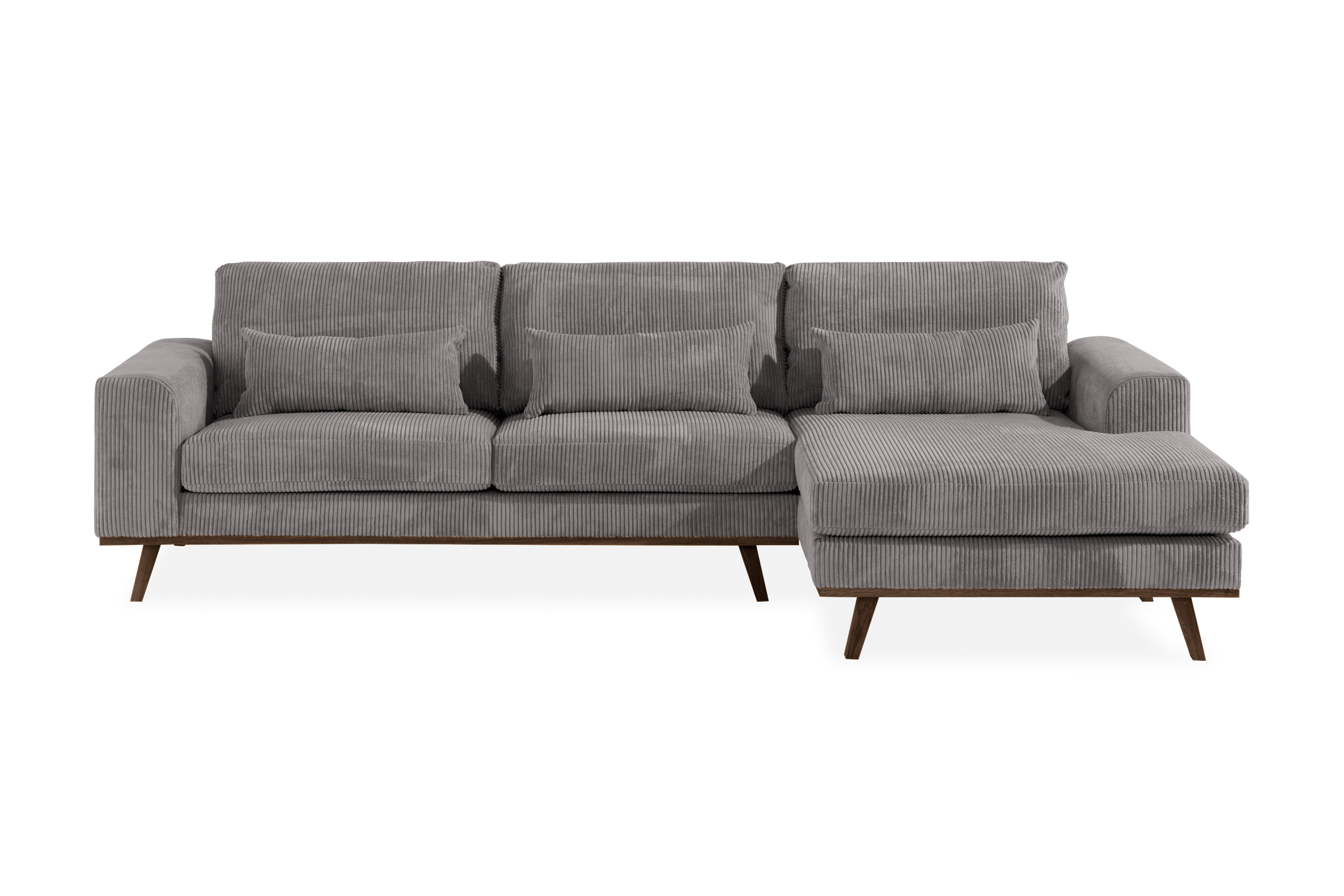 copenhagen 4-sits högervänd l-formad divansoffa i manchester - mörkgrå