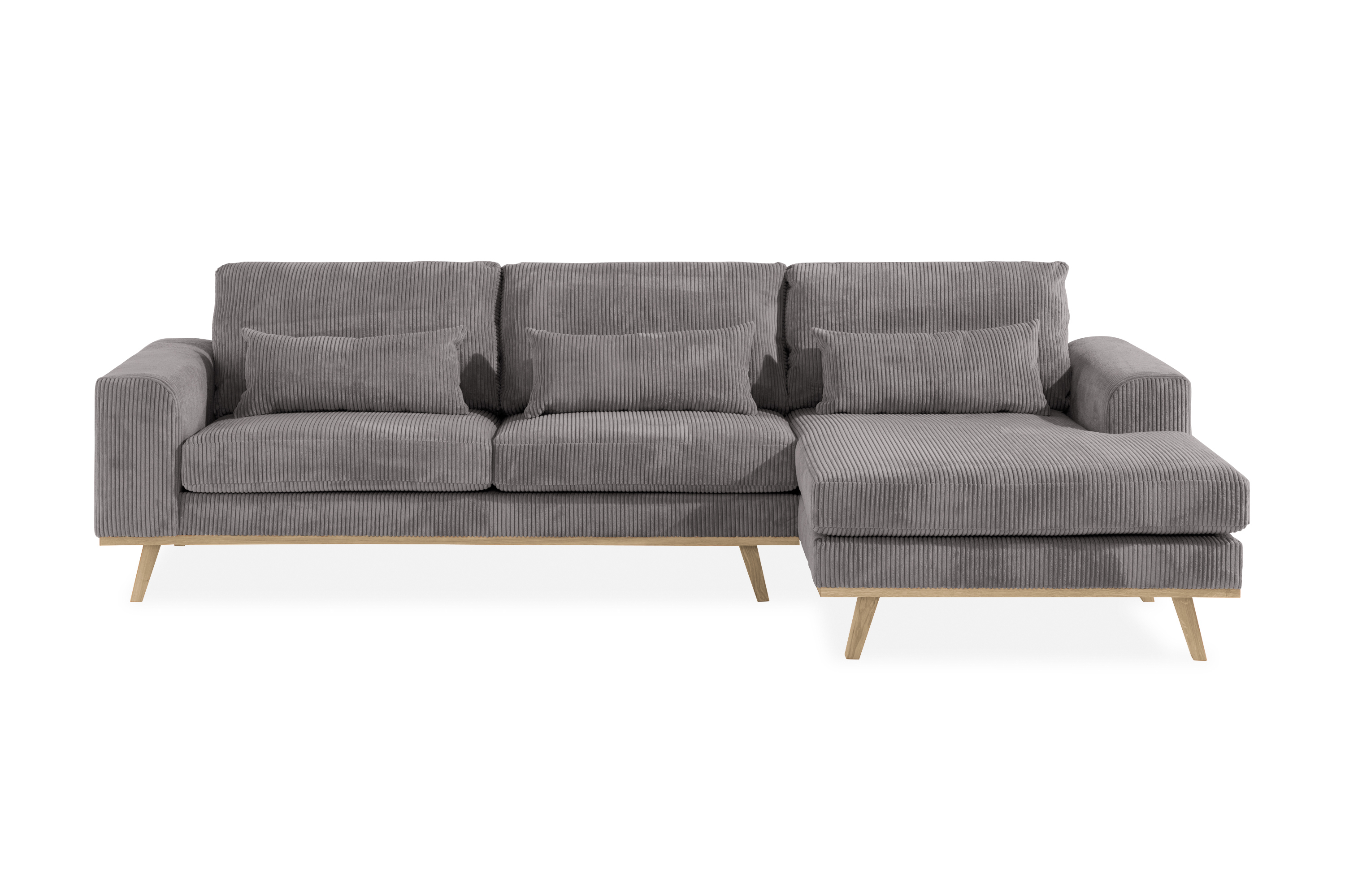 copenhagen 4-sits högervänd l-formad divansoffa i manchester - mörkgrå