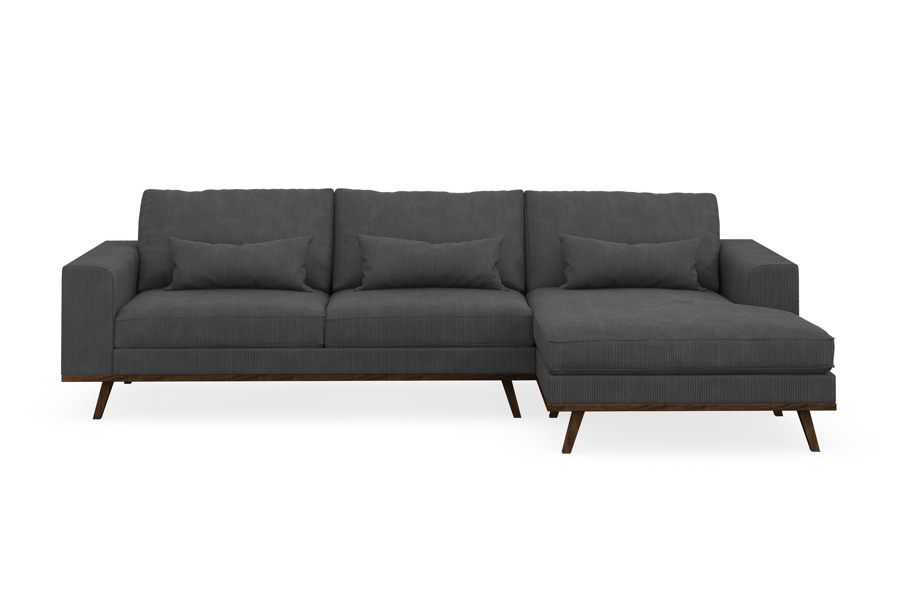 copenhagen 4-sits högervänd l-formad divansoffa i manchester - mörkgrå