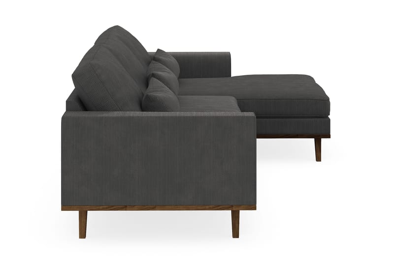 Copenhagen 4-sits Högervänd L-formad Divansoffa i Manchester - Mörkgrå - Möbler - Vardagsrum - Soffor - Divansoffa & schäslong