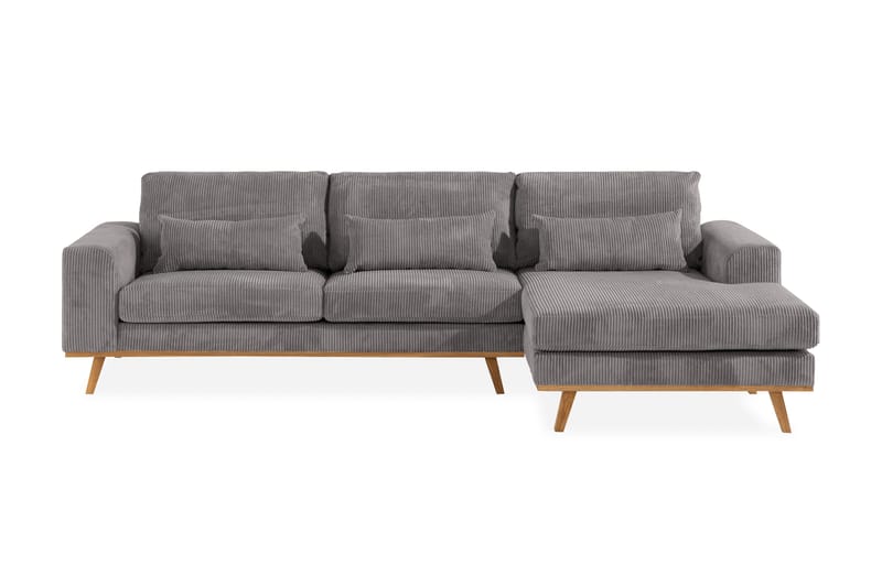 Copenhagen 4-sits Högervänd L-formad Divansoffa i Manchester - Mörkgrå - Möbler - Vardagsrum - Soffor - Divansoffa & schäslong