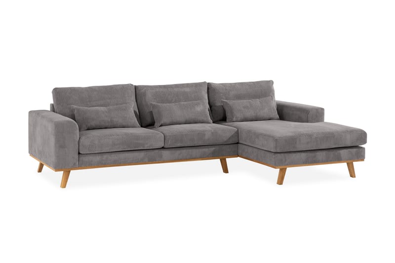 Copenhagen 4-sits Högervänd L-formad Divansoffa i Manchester - Mörkgrå - Möbler - Vardagsrum - Soffor - Divansoffa & schäslong