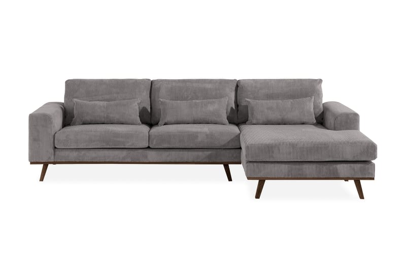 Copenhagen 4-sits Högervänd L-formad Divansoffa i Manchester - Mörkgrå - Möbler - Vardagsrum - Soffor - Divansoffa & schäslong