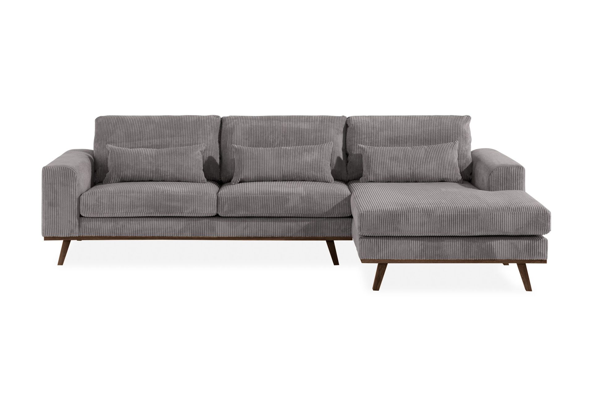 copenhagen 4-sits högervänd l-formad divansoffa i manchester - mörkgrå