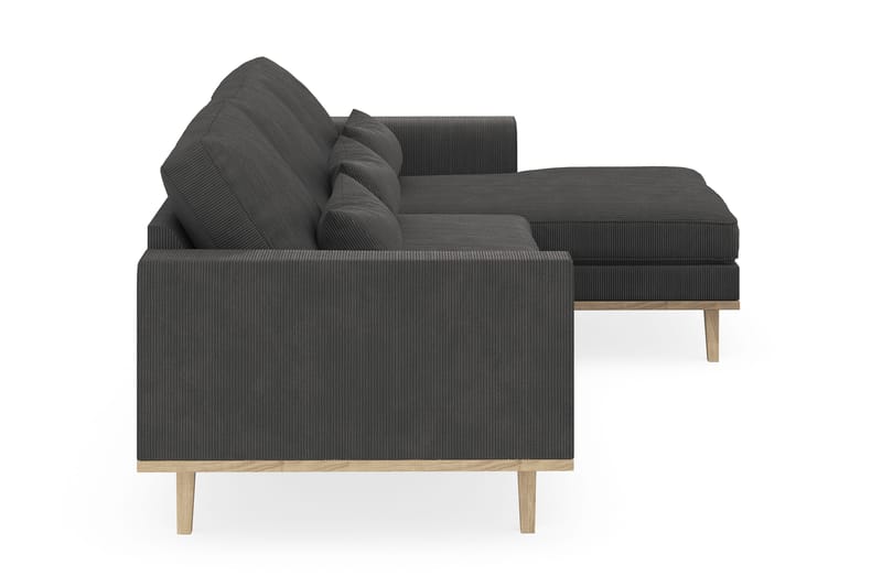 Copenhagen 4-sits Högervänd L-formad Divansoffa i Manchester - Mörkgrå - Möbler - Vardagsrum - Soffor - Divansoffa & schäslong