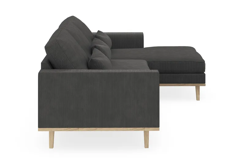 Copenhagen 4-sits Högervänd L-formad Divansoffa i Manchester - Mörkgrå - Möbler - Vardagsrum - Soffor - Divansoffa & schäslong