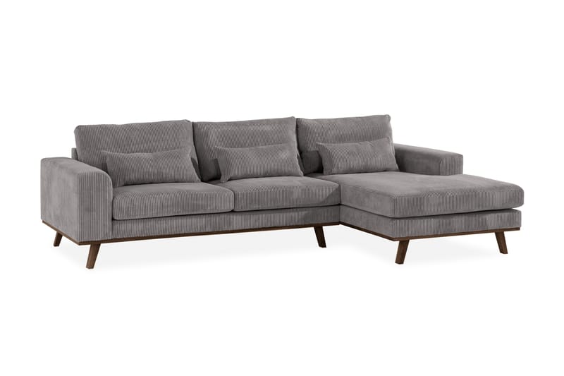 Copenhagen 4-sits Högervänd L-formad Divansoffa i Manchester - Mörkgrå - Möbler - Vardagsrum - Soffor - Divansoffa & schäslong