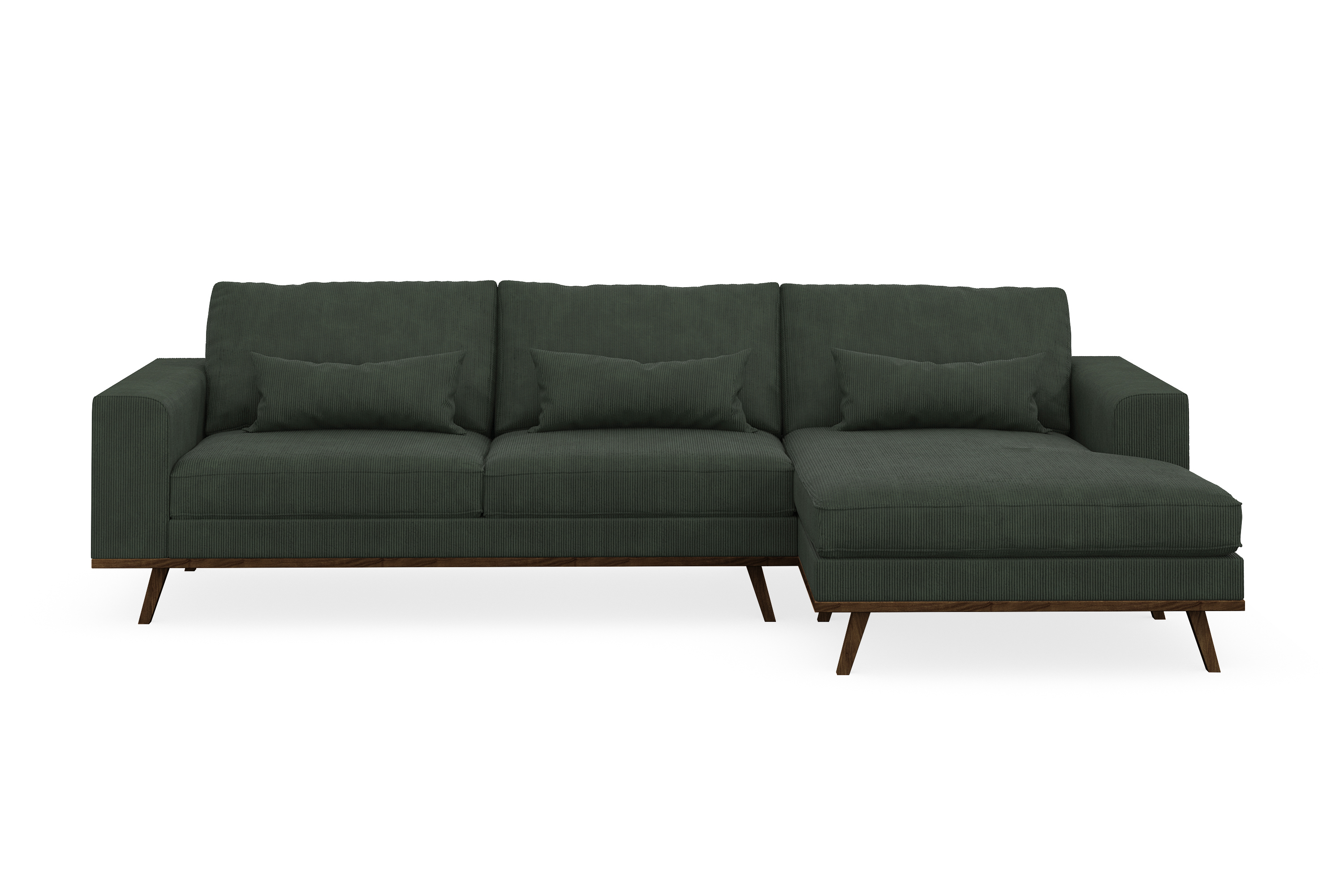 copenhagen 4-sits högervänd l-formad divansoffa i manchester - mörkgrön