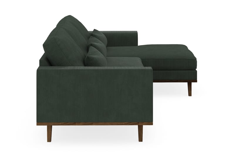 Copenhagen 4-sits Högervänd L-formad Divansoffa i Manchester - Mörkgrön - Möbler - Vardagsrum - Soffor - Divansoffa & schäslong