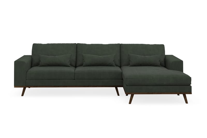 Copenhagen 4-sits Högervänd L-formad Divansoffa i Manchester - Mörkgrön - Möbler - Vardagsrum - Soffor - Divansoffa & schäslong