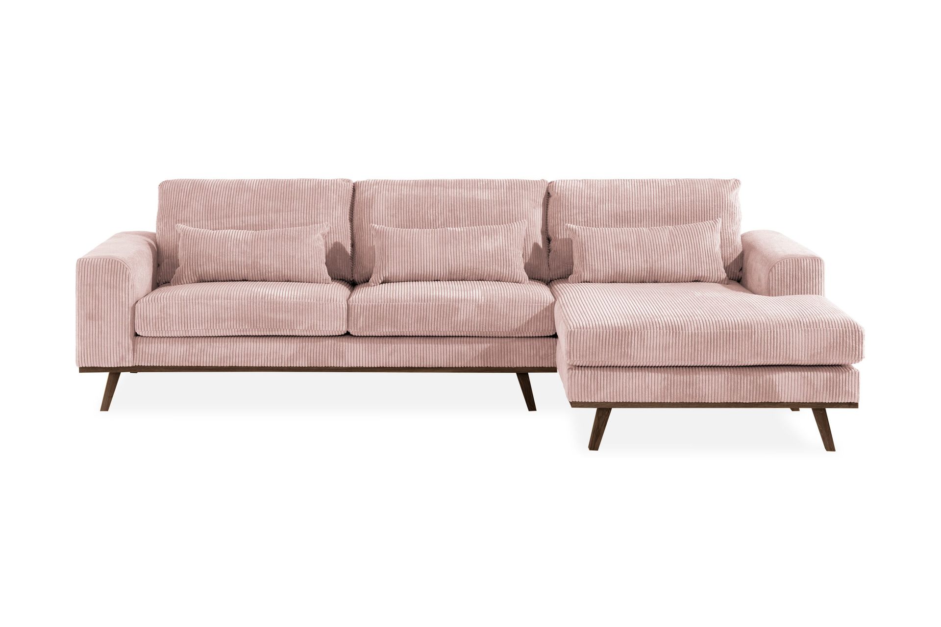 Copenhagen 4-sits H&ouml;gerv&auml;nd L-formad Divansoffa i Manchester - Rosa