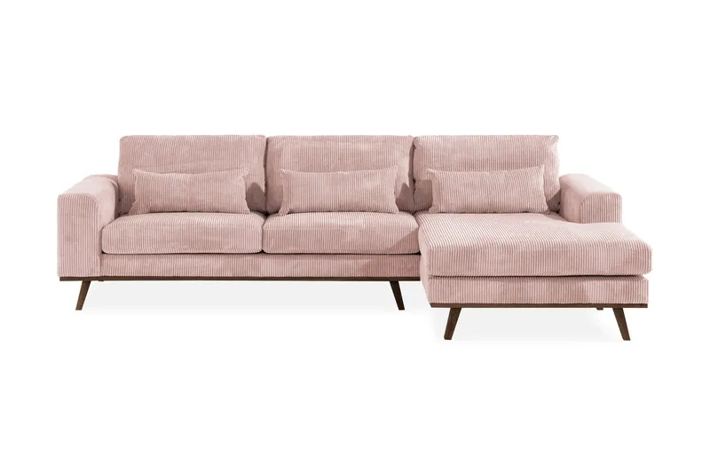 Copenhagen 4-sits Högervänd L-formad Divansoffa i Manchester - Rosa - Möbler - Vardagsrum - Soffor - Divansoffa & schäslong