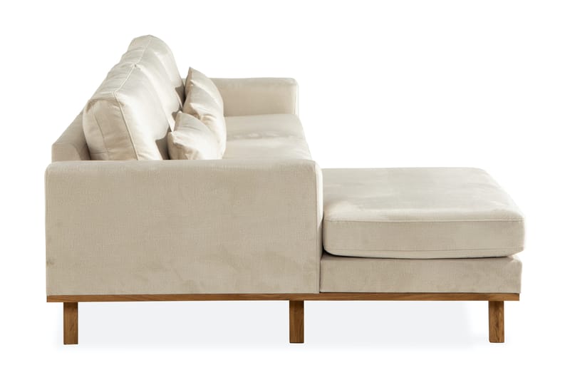 Copenhagen 4-sits Högervänd L-formad Divansoffa i Sammet - Beige - Möbler - Vardagsrum - Soffor - Divansoffa & schäslong
