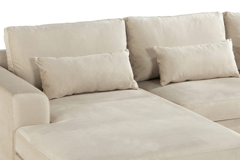 Copenhagen 4-sits Högervänd L-formad Divansoffa i Sammet - Beige - Möbler - Vardagsrum - Soffor - Divansoffa & schäslong