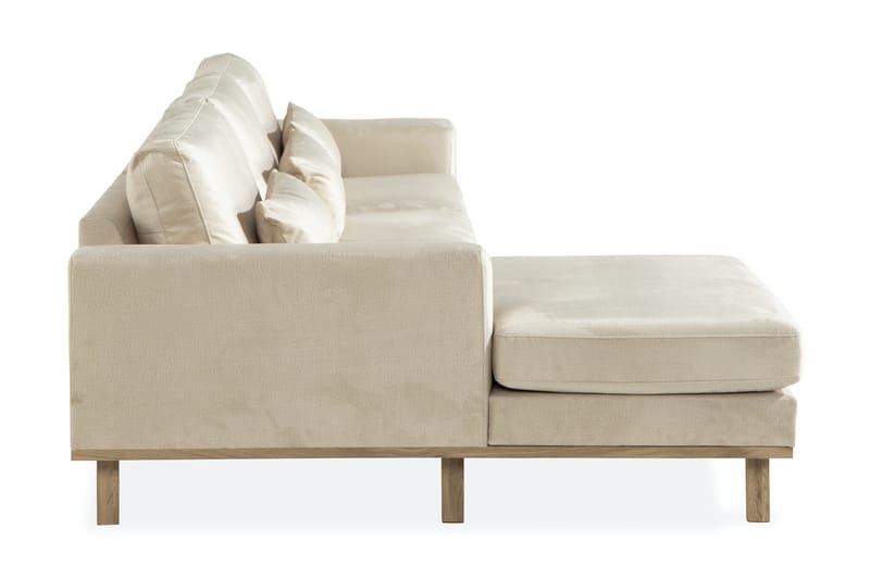 Copenhagen 4-sits Högervänd L-formad Divansoffa i Sammet - Beige - Möbler - Vardagsrum - Soffor - Divansoffa & schäslong