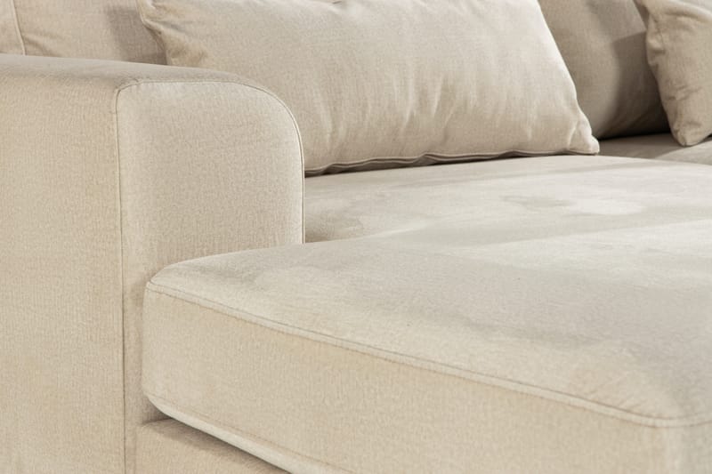 Copenhagen 4-sits Högervänd L-formad Divansoffa i Sammet - Beige - Möbler - Vardagsrum - Soffor - Divansoffa & schäslong