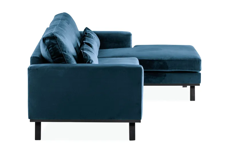 Copenhagen 4-sits Högervänd L-formad Divansoffa i Sammet - Blå - Möbler - Vardagsrum - Soffor - Divansoffa & schäslong