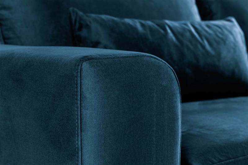 Copenhagen 4-sits Högervänd L-formad Divansoffa i Sammet - Blå - Möbler - Vardagsrum - Soffor - Divansoffa & schäslong