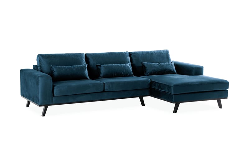 Copenhagen 4-sits Högervänd L-formad Divansoffa i Sammet - Blå - Möbler - Vardagsrum - Soffor - Divansoffa & schäslong