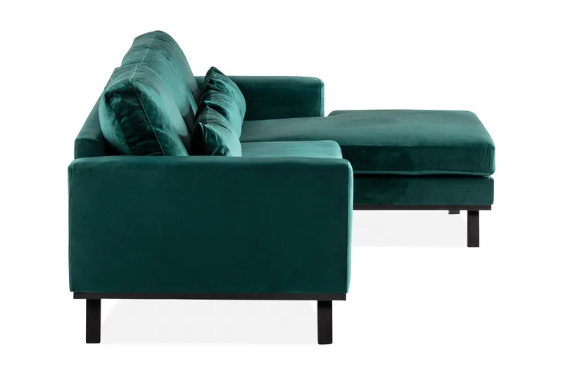 Copenhagen 4-sits Högervänd L-formad Divansoffa i Sammet - Grön - Möbler - Vardagsrum - Soffor - Divansoffa & schäslong