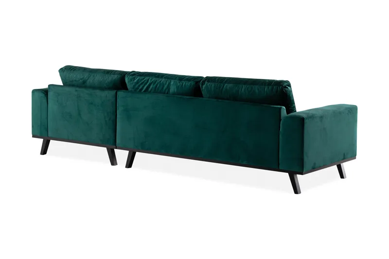 Copenhagen 4-sits Högervänd L-formad Divansoffa i Sammet - Grön - Möbler - Vardagsrum - Soffor - Divansoffa & schäslong