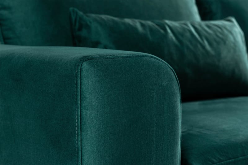 Copenhagen 4-sits Högervänd L-formad Divansoffa i Sammet - Grön - Möbler - Vardagsrum - Soffor - Divansoffa & schäslong