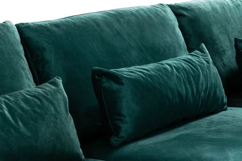 Copenhagen 4-sits Högervänd L-formad Divansoffa i Sammet - Grön - Möbler - Vardagsrum - Soffor - Divansoffa & schäslong