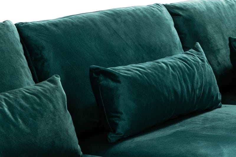 Copenhagen 4-sits Högervänd L-formad Divansoffa i Sammet - Grön - Möbler - Vardagsrum - Soffor - Divansoffa & schäslong