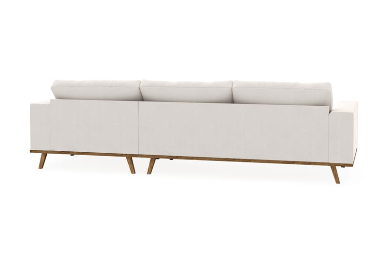 Copenhagen 4-sits Högervänd L-formad Divansoffa i Sammet - Krämvit - Möbler - Vardagsrum - Soffor - Divansoffa & schäslong