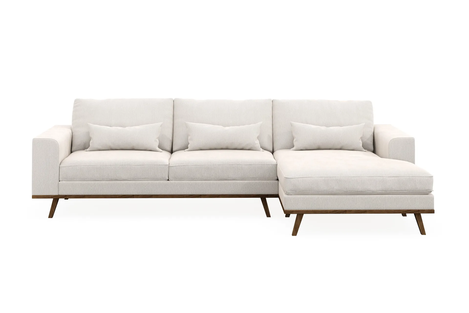 Copenhagen 4-sits H&ouml;gerv&auml;nd L-formad Divansoffa i Sammet - Kr&auml;mvit