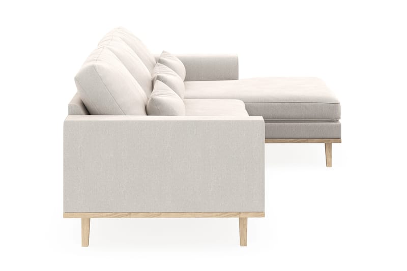 Copenhagen 4-sits Högervänd L-formad Divansoffa i Sammet - Krämvit - Möbler - Vardagsrum - Soffor - Divansoffa & schäslong