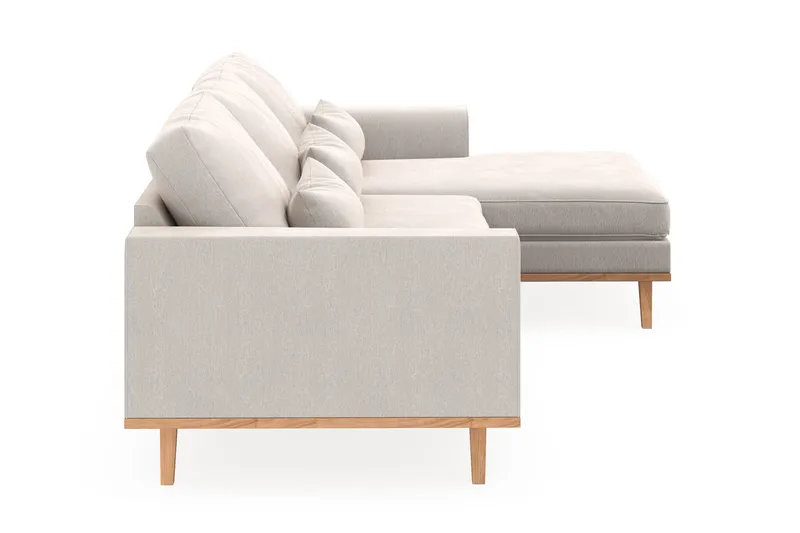 Copenhagen 4-sits Högervänd L-formad Divansoffa i Sammet - Krämvit - Möbler - Vardagsrum - Soffor - Divansoffa & schäslong