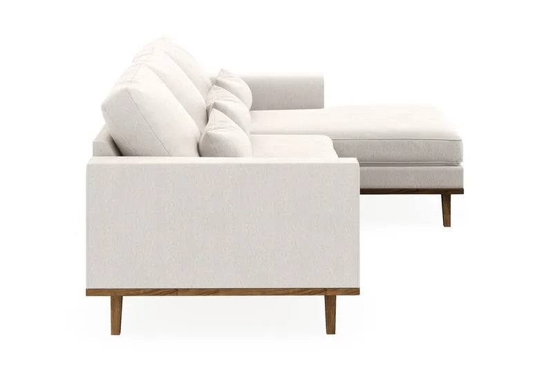 Copenhagen 4-sits Högervänd L-formad Divansoffa i Sammet - Krämvit - Möbler - Vardagsrum - Soffor - Divansoffa & schäslong