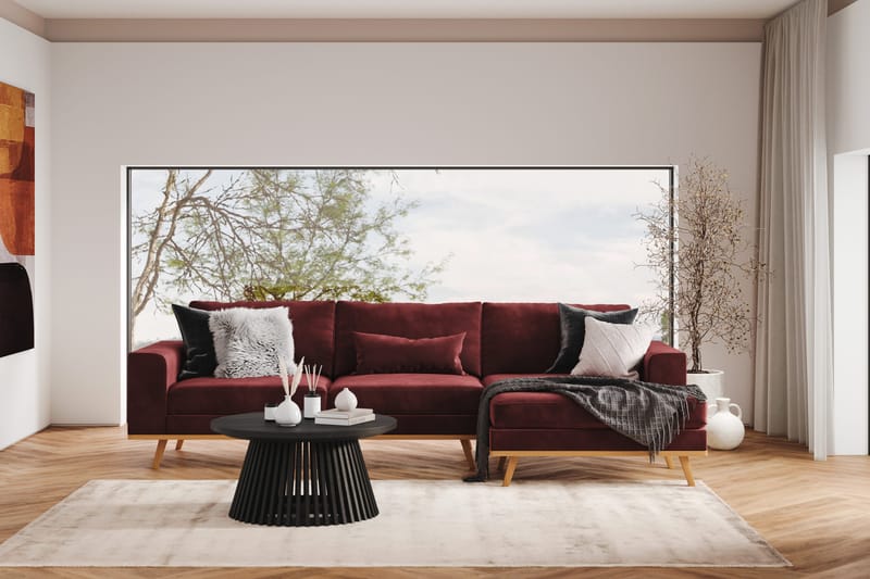 Copenhagen 4-sits Högervänd L-formad Divansoffa i Sammet - Lila - Möbler - Vardagsrum - Soffor - Divansoffa & schäslong