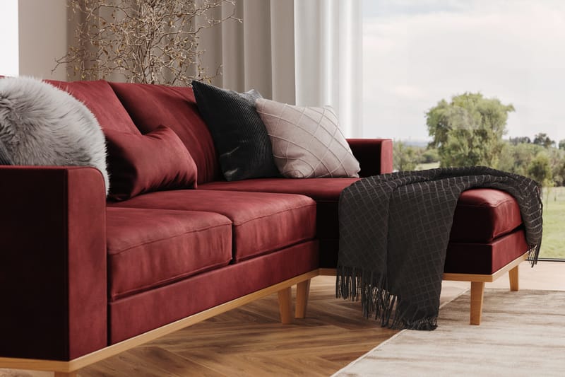 Copenhagen 4-sits Högervänd L-formad Divansoffa i Sammet - Lila - Möbler - Vardagsrum - Soffor - Divansoffa & schäslong