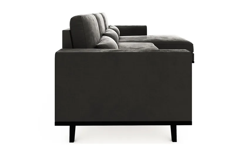 Copenhagen 4-sits Högervänd L-formad Divansoffa i Sammet - Mörkgrå - Möbler - Vardagsrum - Soffor - Divansoffa & schäslong