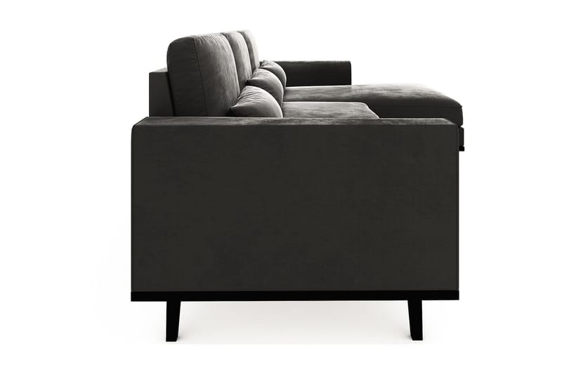 Copenhagen 4-sits Högervänd L-formad Divansoffa i Sammet - Mörkgrå - Möbler - Vardagsrum - Soffor - Divansoffa & schäslong
