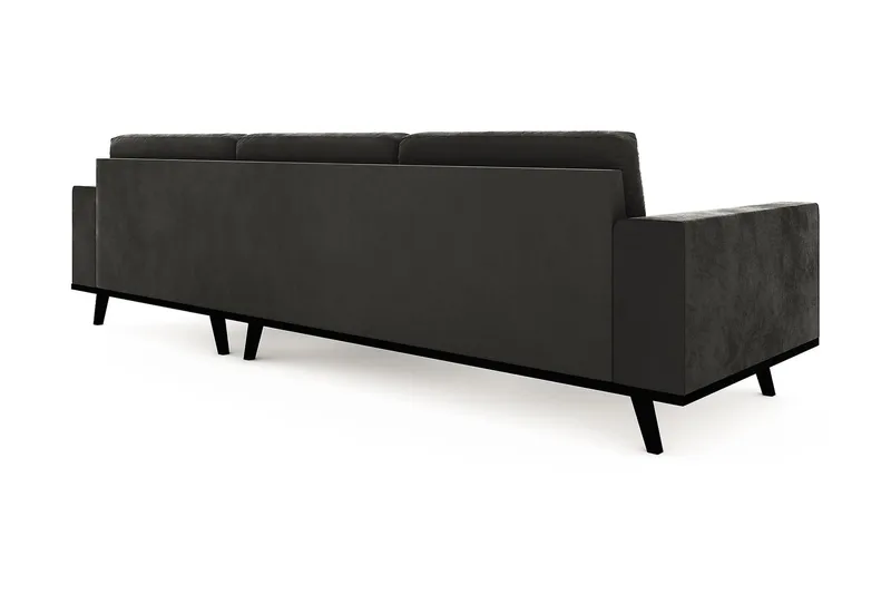 Copenhagen 4-sits Högervänd L-formad Divansoffa i Sammet - Mörkgrå - Möbler - Vardagsrum - Soffor - Divansoffa & schäslong