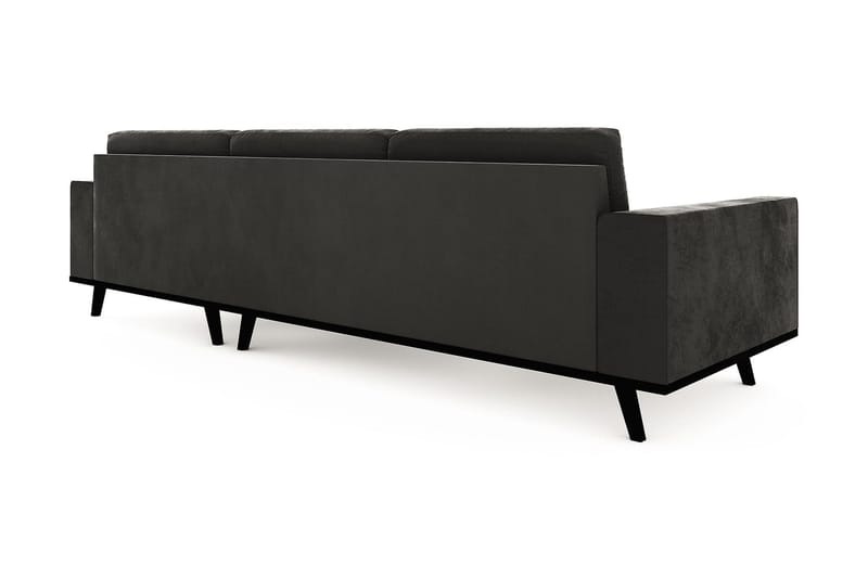 Copenhagen 4-sits Högervänd L-formad Divansoffa i Sammet - Mörkgrå - Möbler - Vardagsrum - Soffor - Divansoffa & schäslong