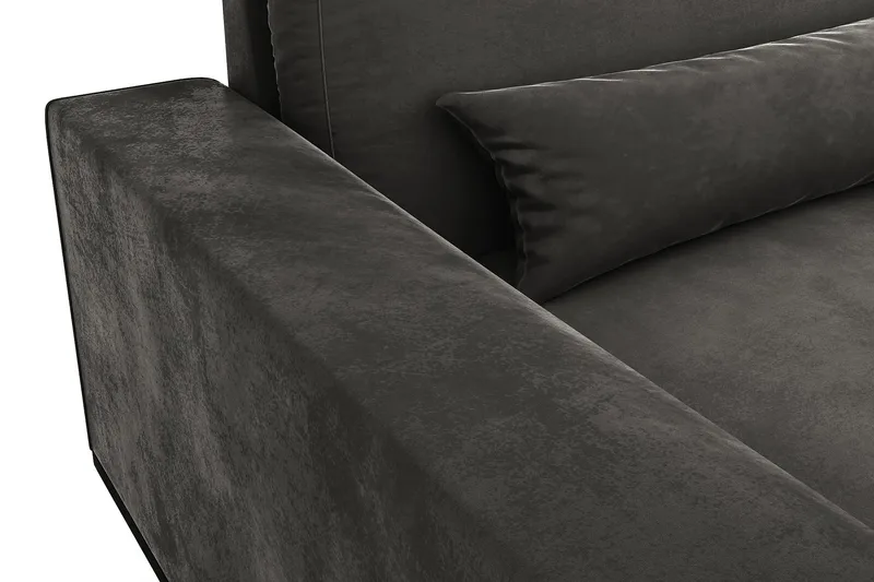 Copenhagen 4-sits Högervänd L-formad Divansoffa i Sammet - Mörkgrå - Möbler - Vardagsrum - Soffor - Divansoffa & schäslong