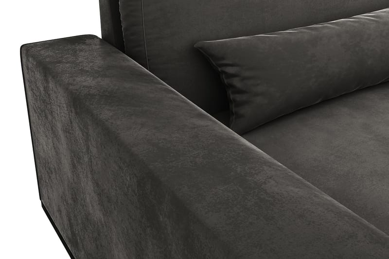 Copenhagen 4-sits Högervänd L-formad Divansoffa i Sammet - Mörkgrå - Möbler - Vardagsrum - Soffor - Divansoffa & schäslong