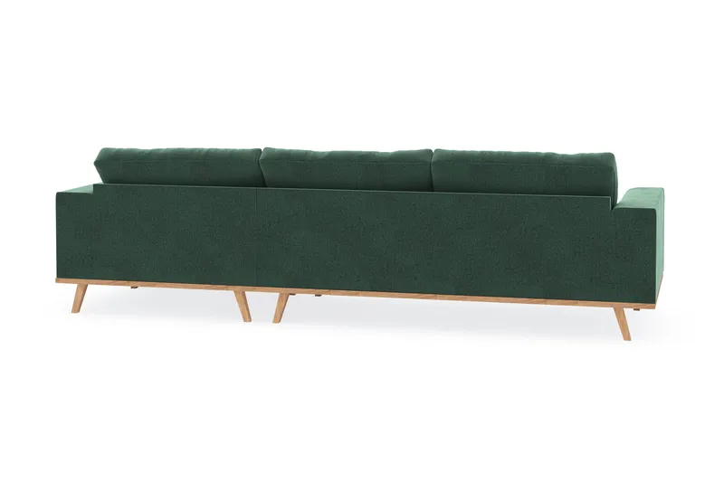 Copenhagen 4-sits Högervänd L-formad Divansoffa i Sammet - Mörkgrön - Möbler - Vardagsrum - Soffor - Divansoffa & schäslong