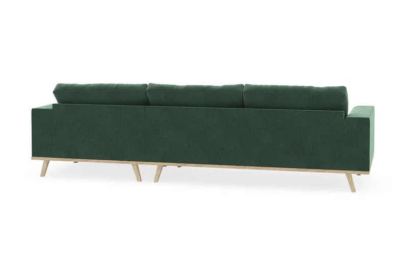 Copenhagen 4-sits Högervänd L-formad Divansoffa i Sammet - Mörkgrön - Möbler - Vardagsrum - Soffor - Divansoffa & schäslong
