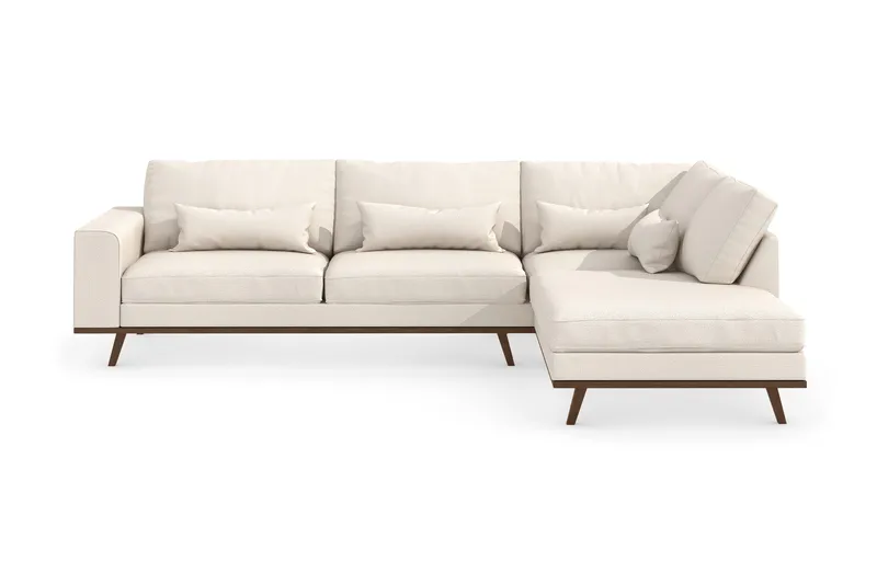 Copenhagen 4-sits Högervänd L-formad Divansoffa i Tyg - Beige - Möbler - Vardagsrum - Soffor - Divansoffa & schäslong