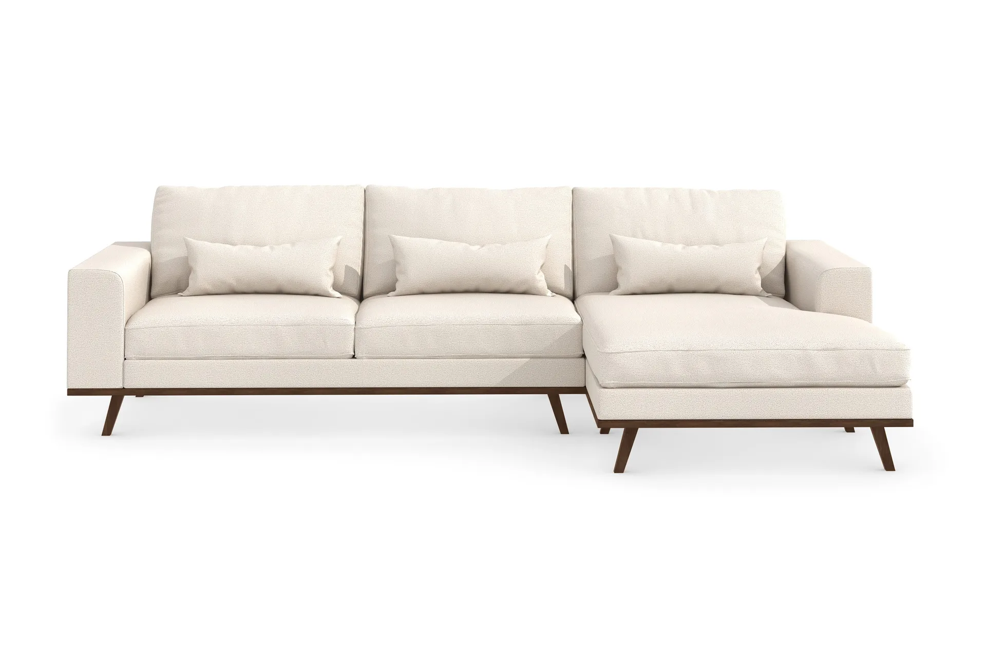 copenhagen 4-sits högervänd l-formad divansoffa i tyg - beige