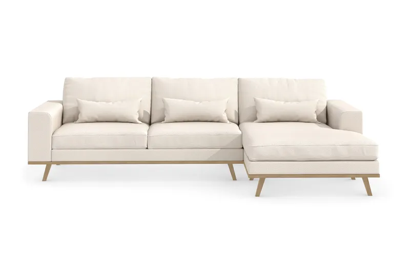 Copenhagen 4-sits Högervänd L-formad Divansoffa i Tyg - Beige - Möbler - Vardagsrum - Soffor - Divansoffa & schäslong