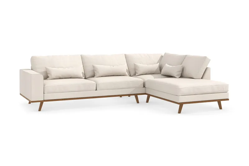 Copenhagen 4-sits Högervänd L-formad Divansoffa i Tyg - Beige - Möbler - Vardagsrum - Soffor - Divansoffa & schäslong