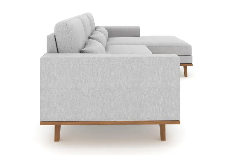 Copenhagen 4-sits Högervänd L-formad Divansoffa i Tyg - Grå - Möbler - Vardagsrum - Soffor - Divansoffa & schäslong